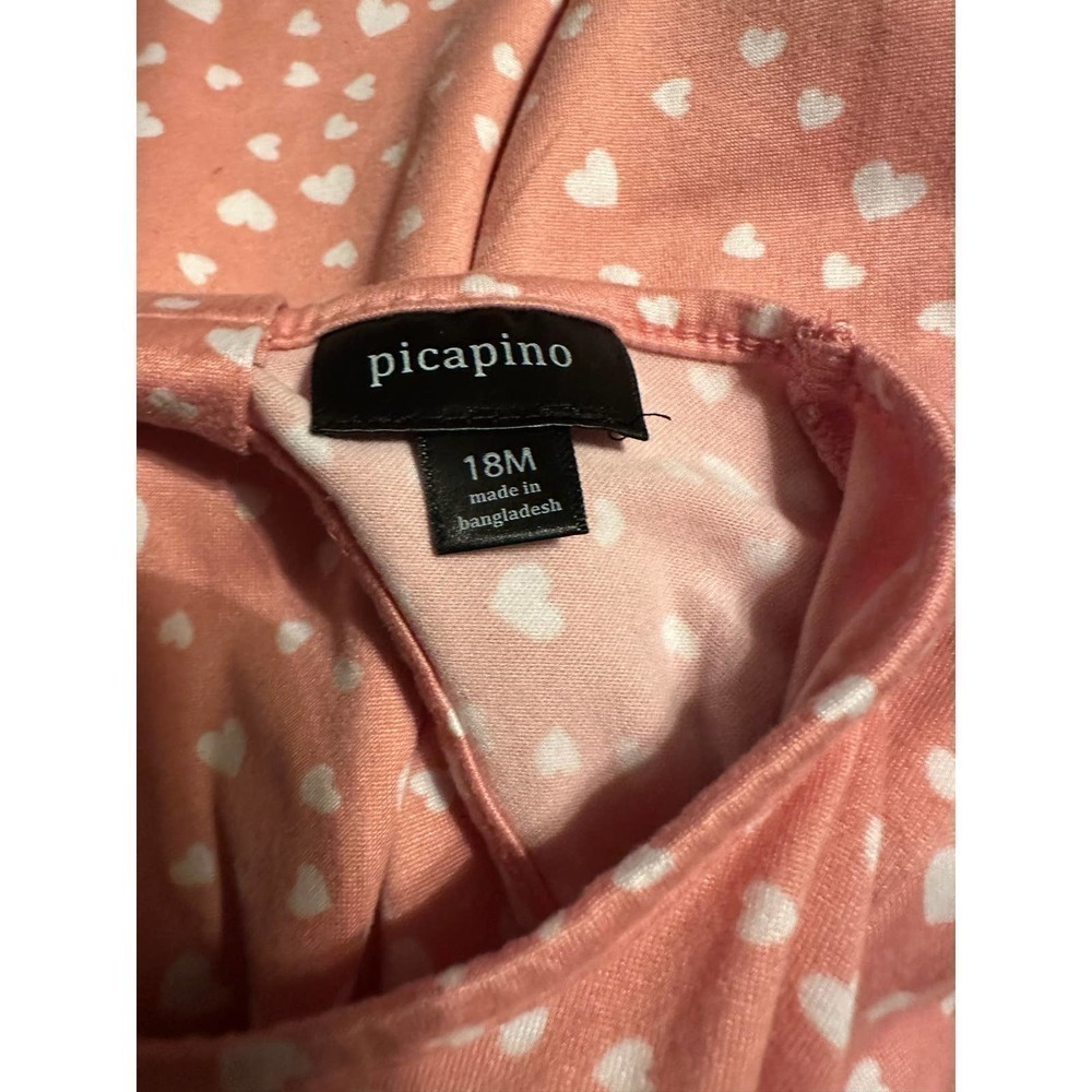 Picapino Heart Printed Dress 18 M - Picture 3 of 3